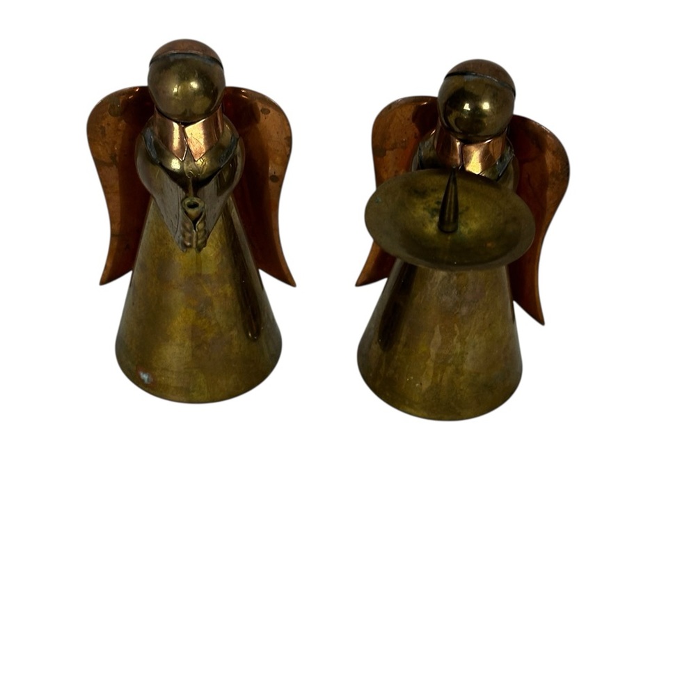 Vintage Penco Brass and Copper Angel Candle Holder, Holiday
